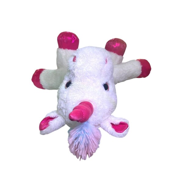 Tom's Toy Unicorn Plush 18” Stuffed Animal White Pink Shiny Hooves Colorful Hair - Picture 5 of 9